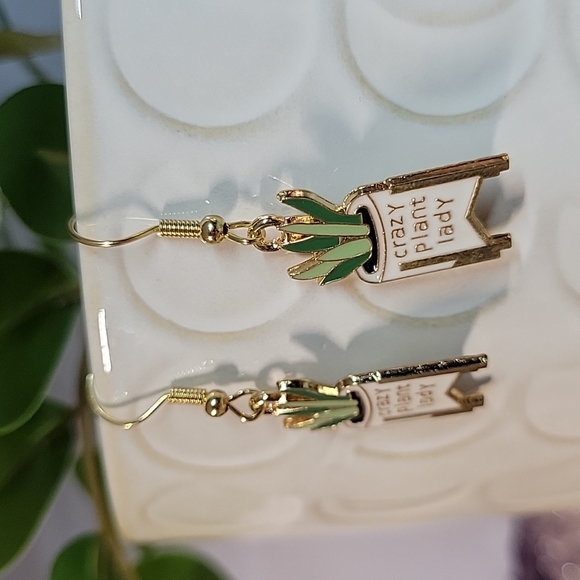 Crazy Plant Lady Drop Earrings - Picture 2 of 4